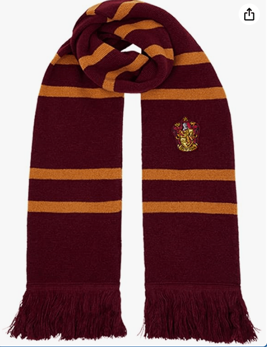Harry Potter Knitted Crest Scarf - Embroidered House Badge - 66” x 7" - Soft Winter Knit Scarf - Wizarding World Accessory 