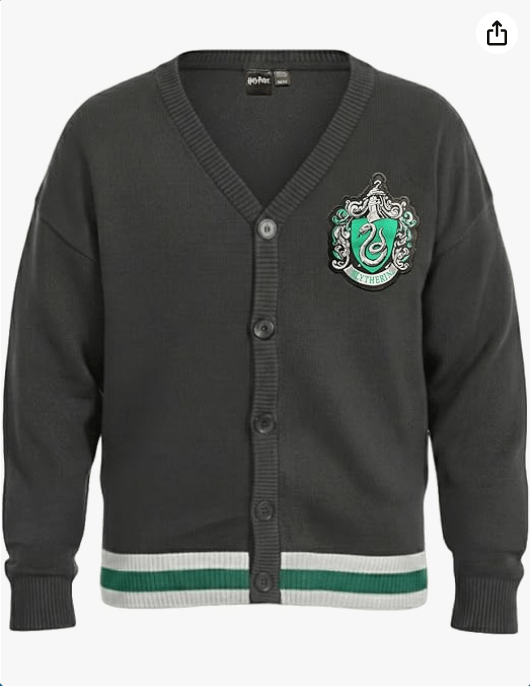 Harry Potter Hogwarts House Cardigan Sweater – Lightweight Knit with Embroidered Logo – Unisex Youth & Juniors XS-XL
