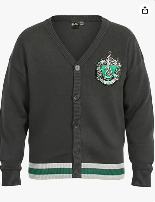 Harry Potter Hogwarts House Cardigan Sweater – Lightweight Knit with Embroidered Logo – Unisex Youth & Juniors XS-XL
