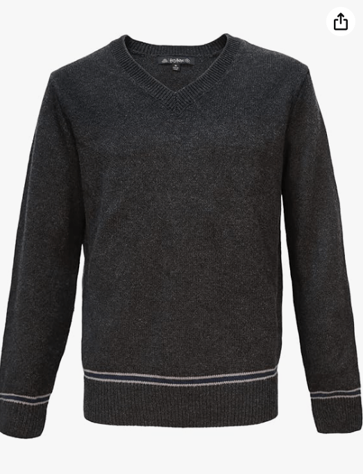Harry Potter Knitted School Sweater - Replica V-Neck Pullover with House-Colored Stripes - Unisex Adult Fit
