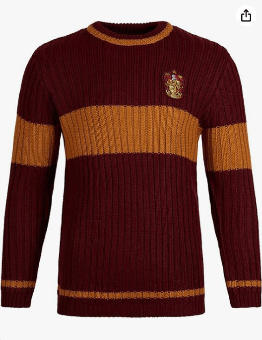 Harry Potter Quidditch Sweater - Hogwarts House Team Sweater with Embroidered Crest - Soft Knit Unisex Pullover 