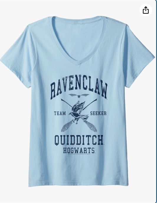 Womens Harry Potter Ravenclaw Quidditch Team Seeker Collegiate V-Neck T-Shirt 