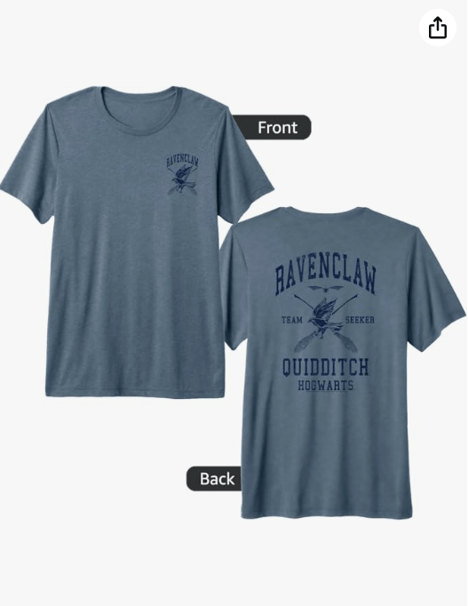 Harry Potter Ravenclaw Quidditch Crest Front And Back Premium T-Shirt 