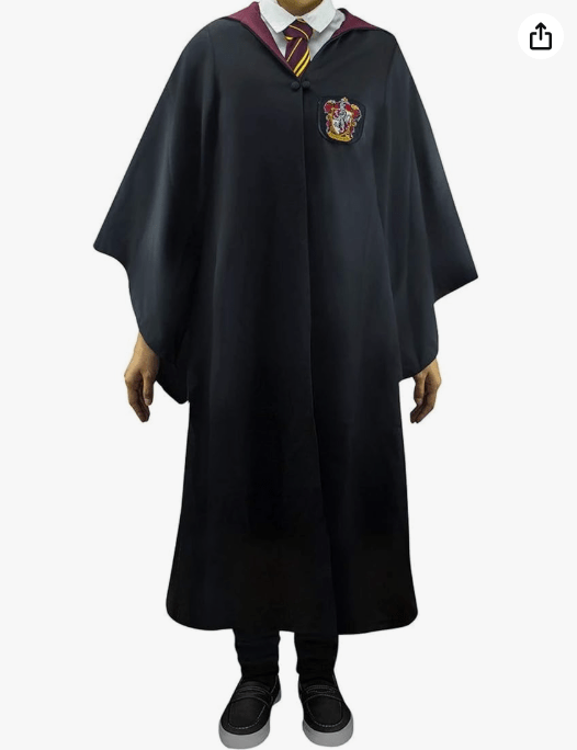 Cinereplicas Harry Potter - Hogwarts Robe - Gryffindor/Slytherin/Ravenclaw/Hufflepuff - XS(Kids)/S/M/L/XL - Official License 