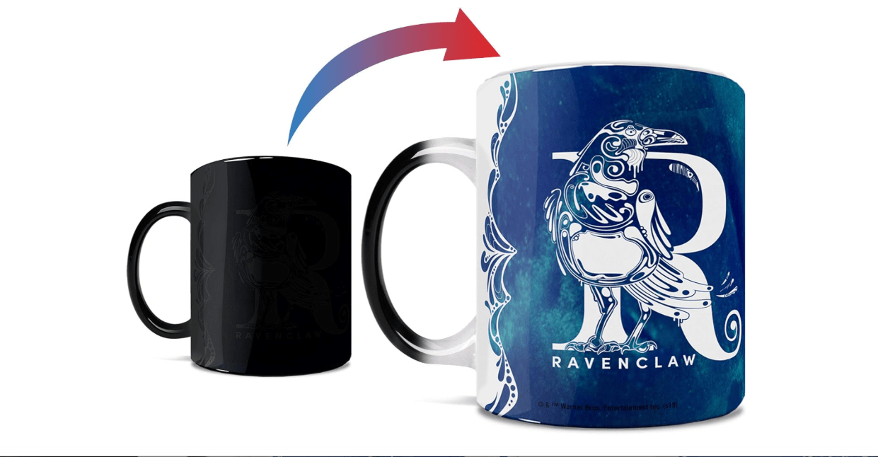 Morphing Mugs Harry Potter - Ravenclaw - Aguamenti - One 11 oz Color Changing Heat Sensitive Ceramic Mug – Image Revealed When HOT Liquid Is Added! MMUG993 