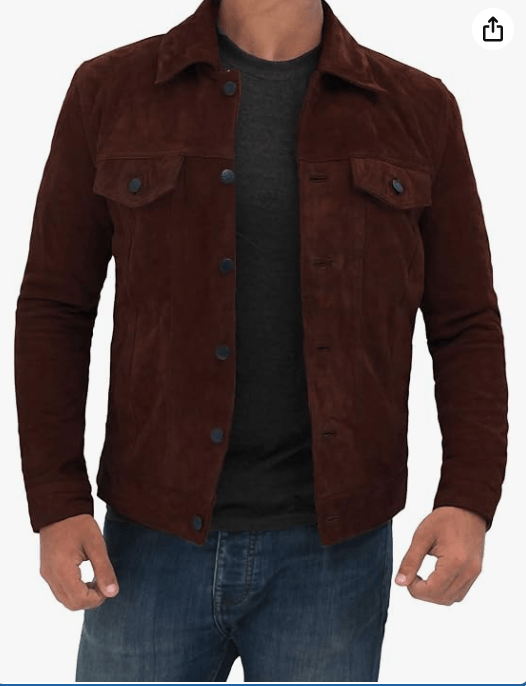 Decrum Suede Leather Jacket Men – Casual Real Lambskin Leather Jacket for Mens
