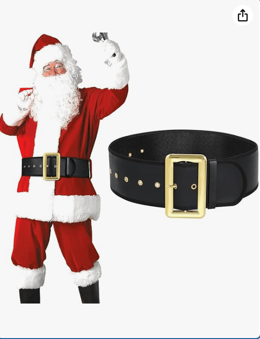 JASGOOD Santa Claus Belt for Adults - Black Pirate Belt for Cosplay & Novelty Costume Accessory
