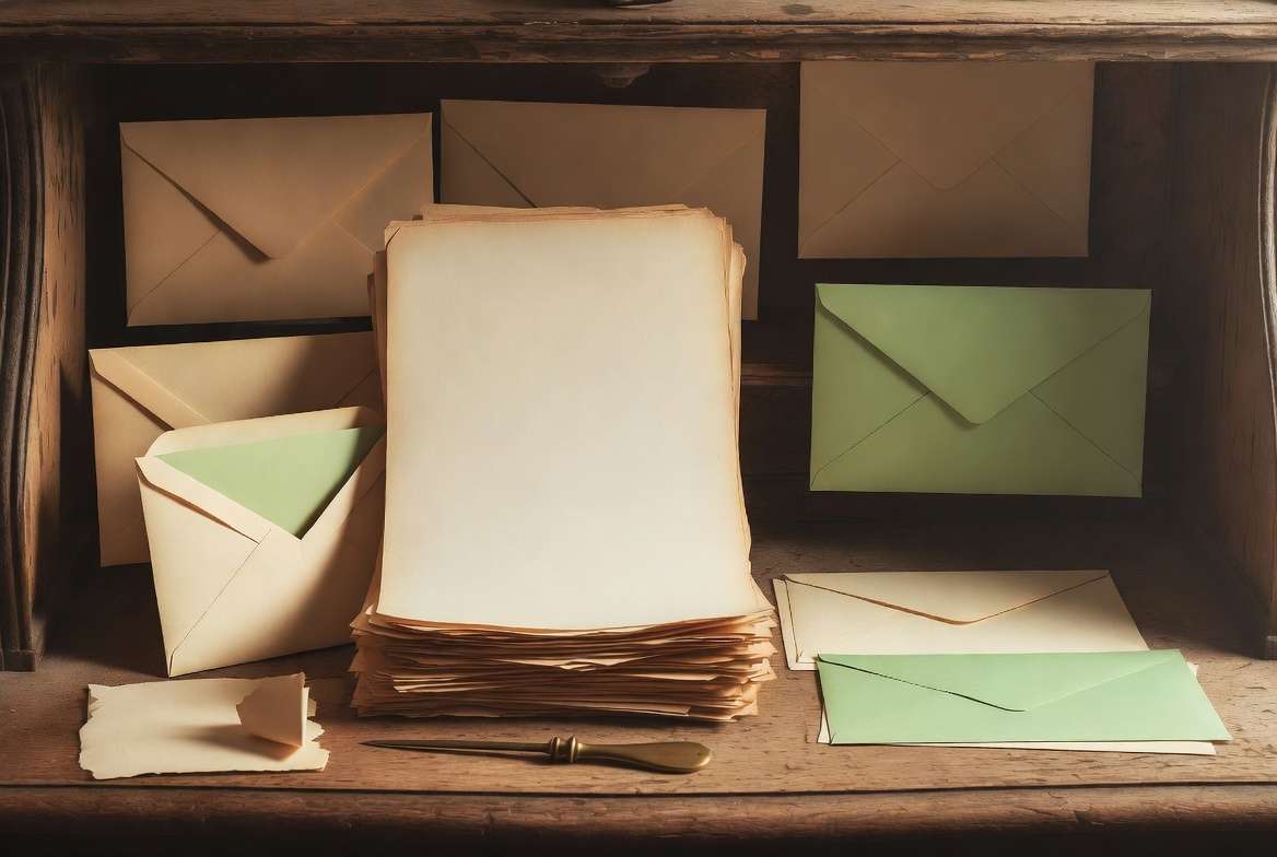Manuscript pages surrounded by rejection letters on a vintage desk representing J.K. Rowling's publishing journey before Harry Potter's acceptance