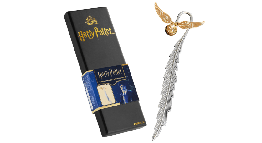 Harry Potter Metal Bookmark with Hanging Charm Golden Snitch Hogwarts Reading Gifts Book Lovers Gift Box (Golden Snitch) 