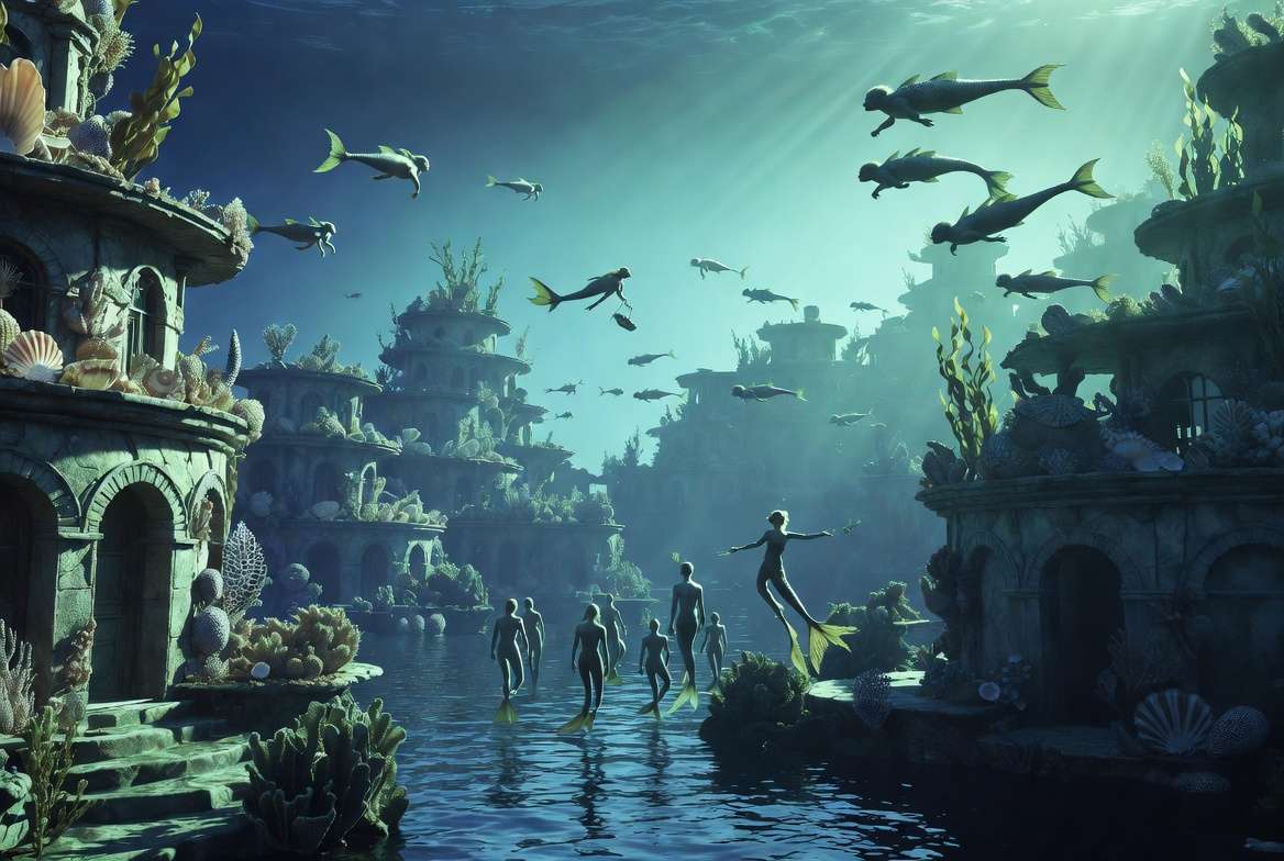 Merpeople underwater village and settlement in Hogwarts Black Lake
