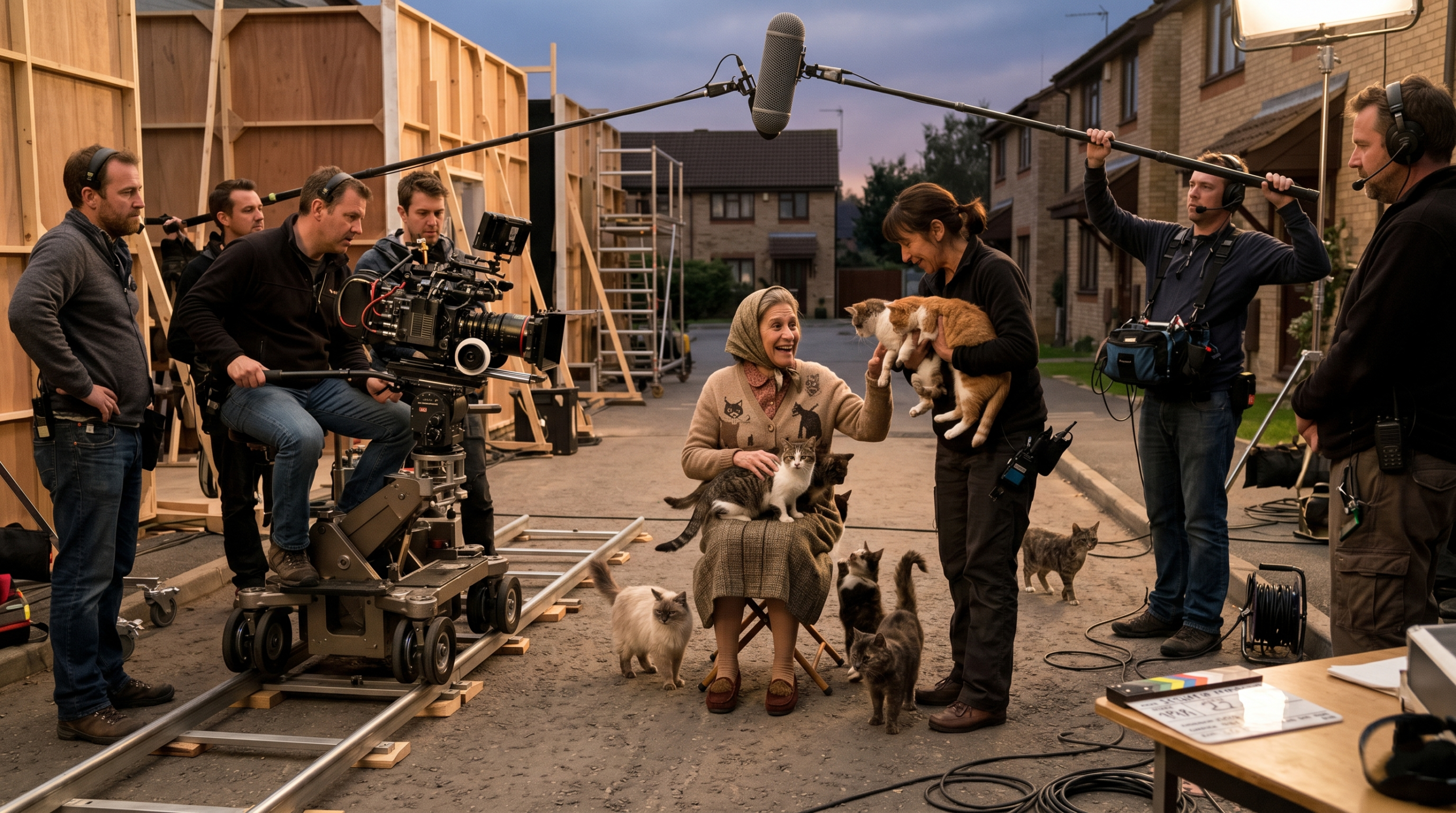 Behind the scenes of Kathryn Hunter filming as Arabella Figg in Harry Potter Order of the Phoenix