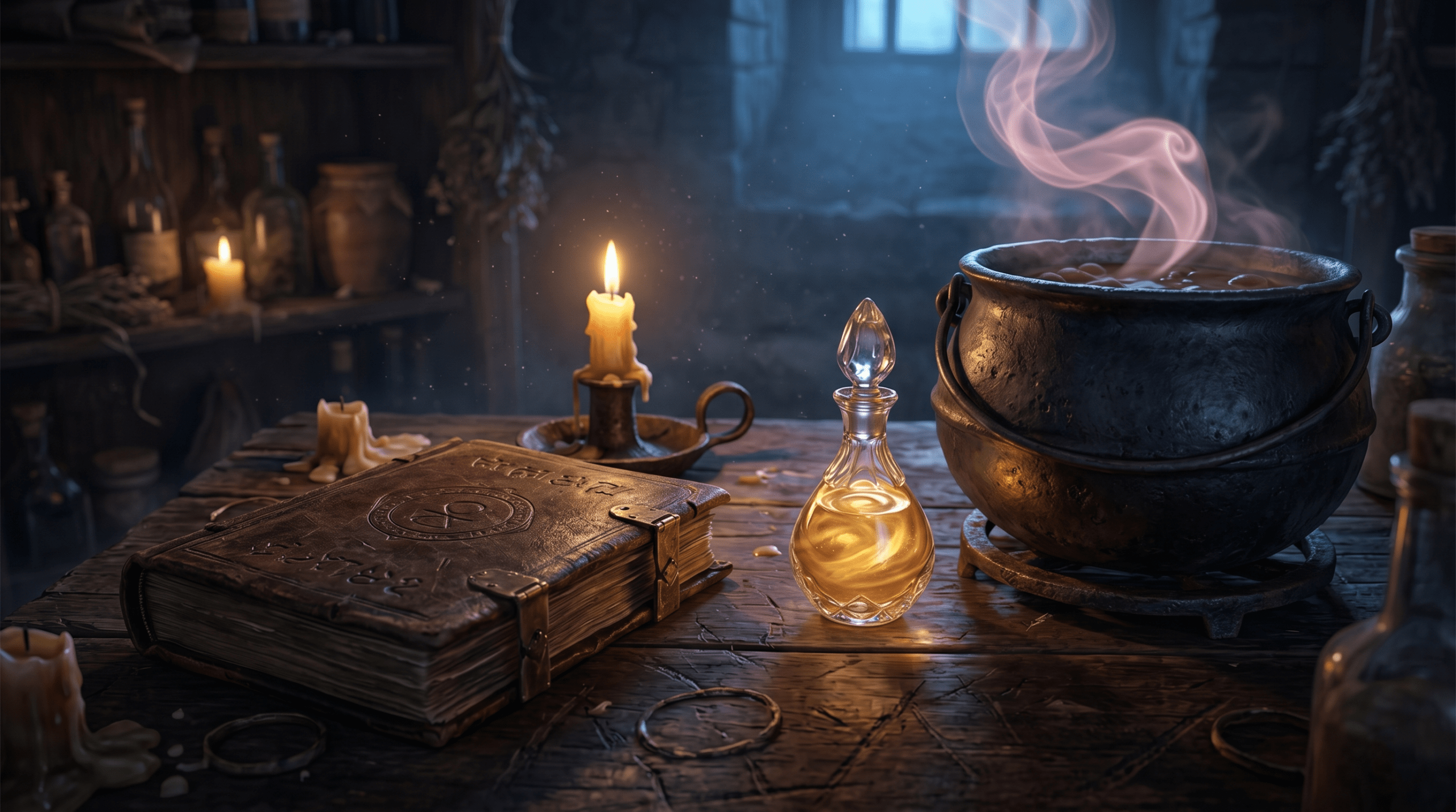 Hidden magical easter eggs including the Half-Blood Prince's potion book, Liquid Luck, and Amortentia.