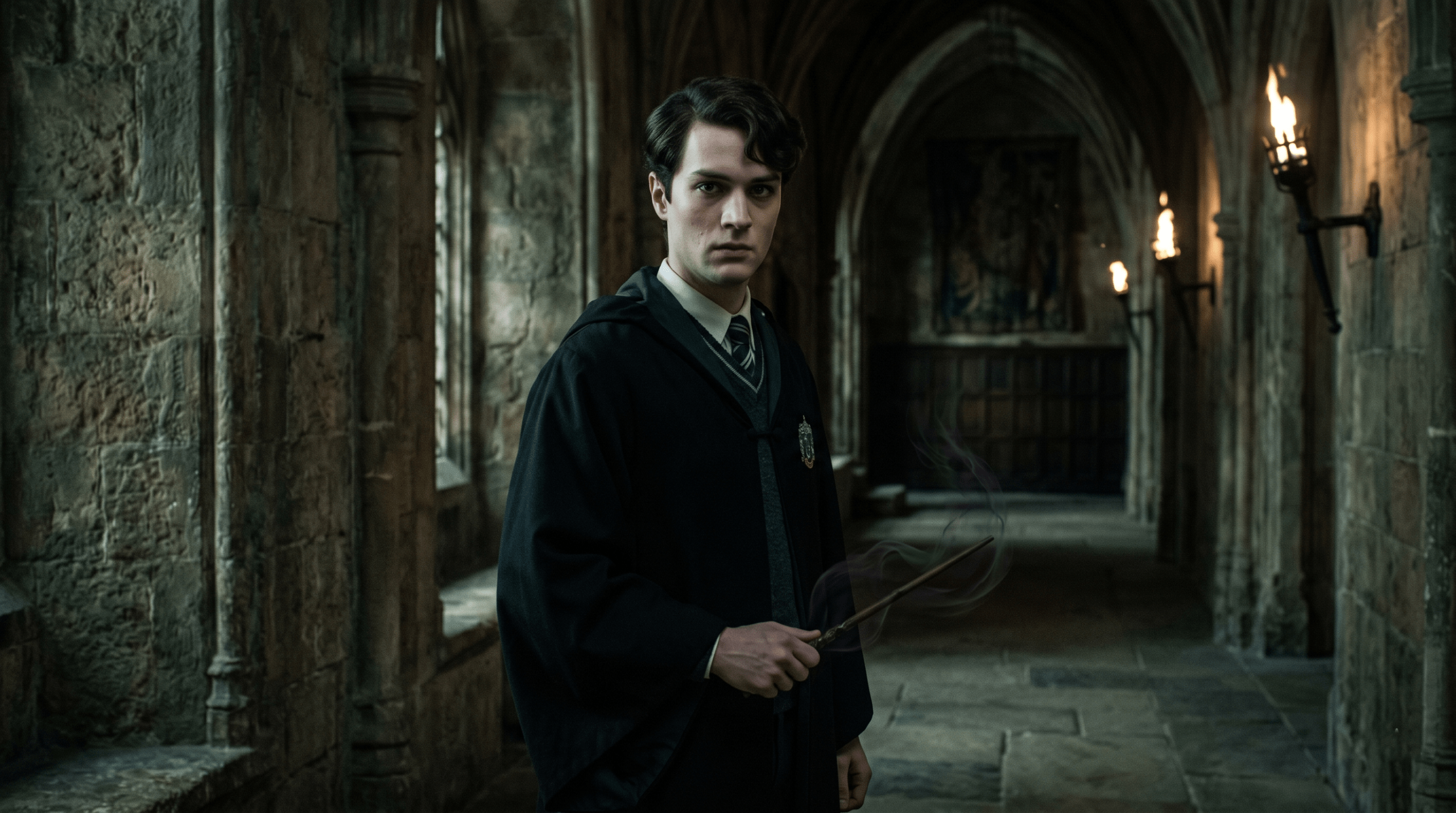 Lord Voldemort as young Tom Riddle at Hogwarts becoming the Dark Lord