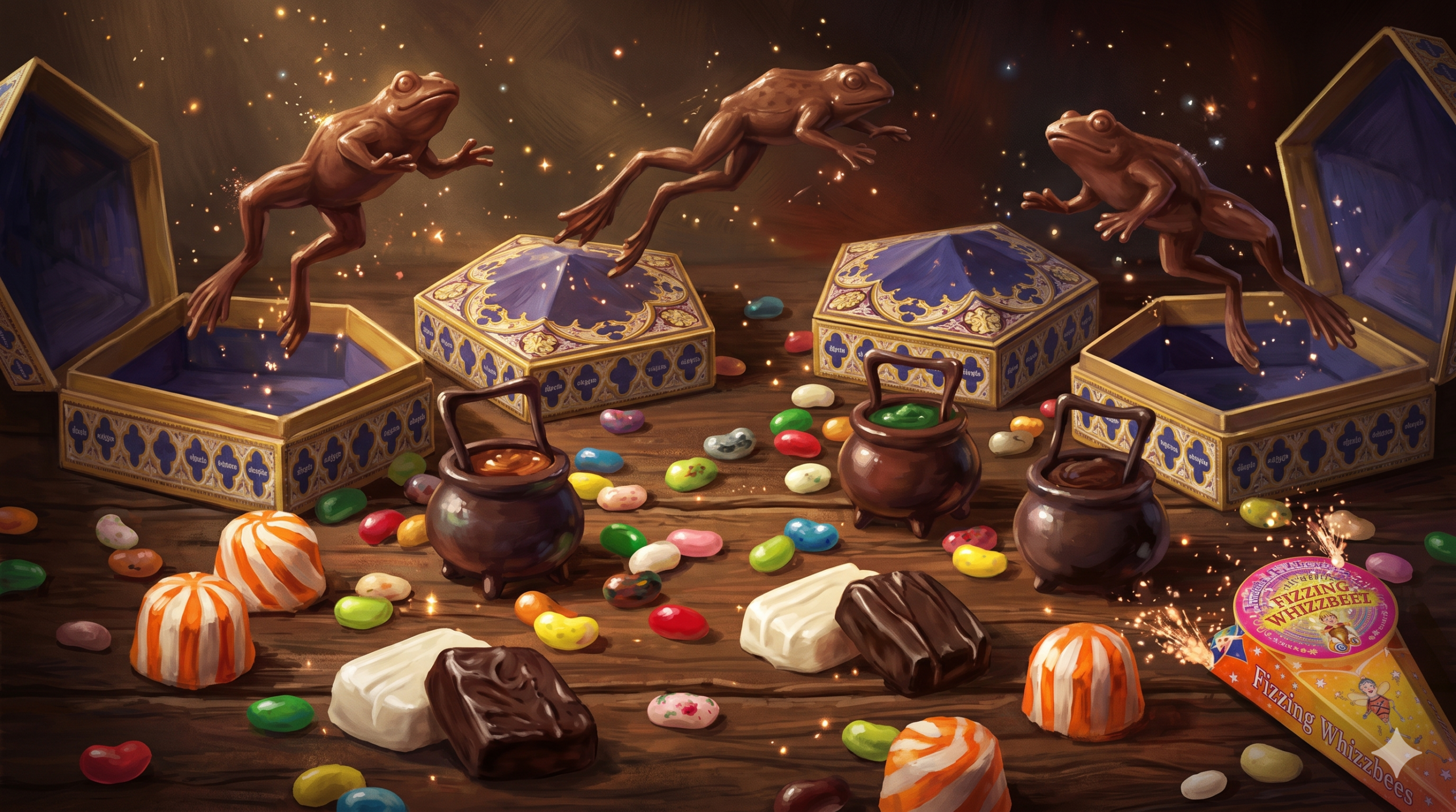 Harry Potter candy charcuterie board with magical sweets for parties