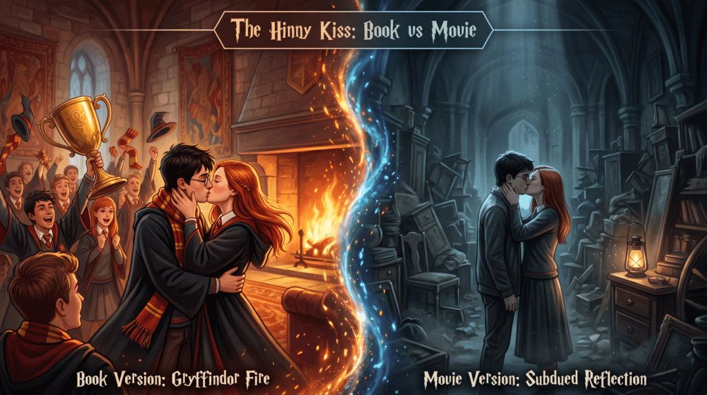 Ginny Weasley and Harry Potter kiss