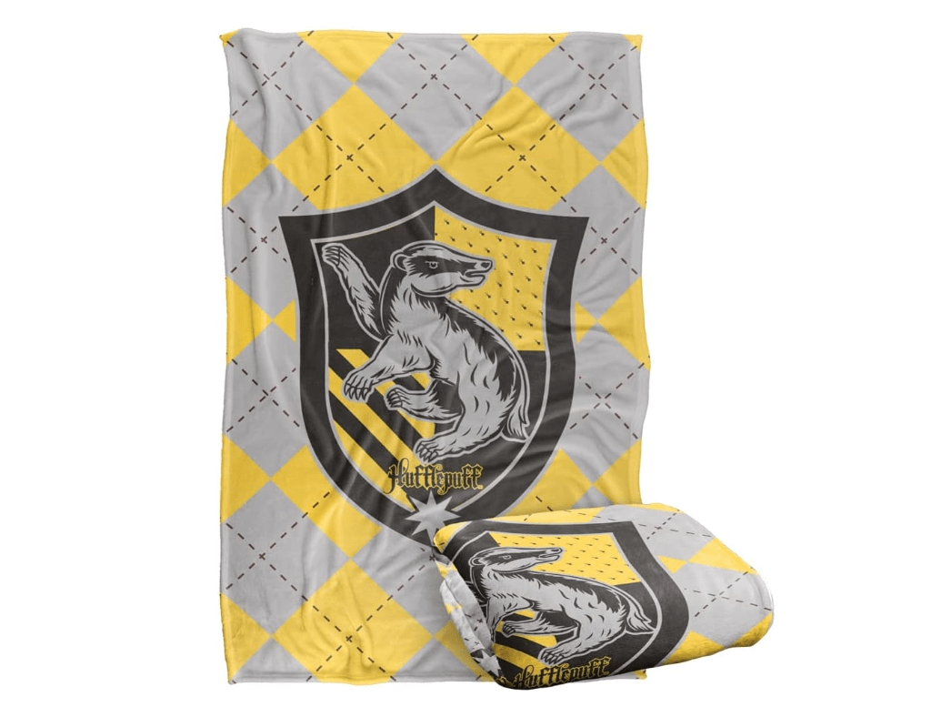 Harry Potter Hufflepuff Plaid Sigil Silky Touch Super Soft Throw Blanket 36" x 58",Hufflepuff Plaid Sigil
