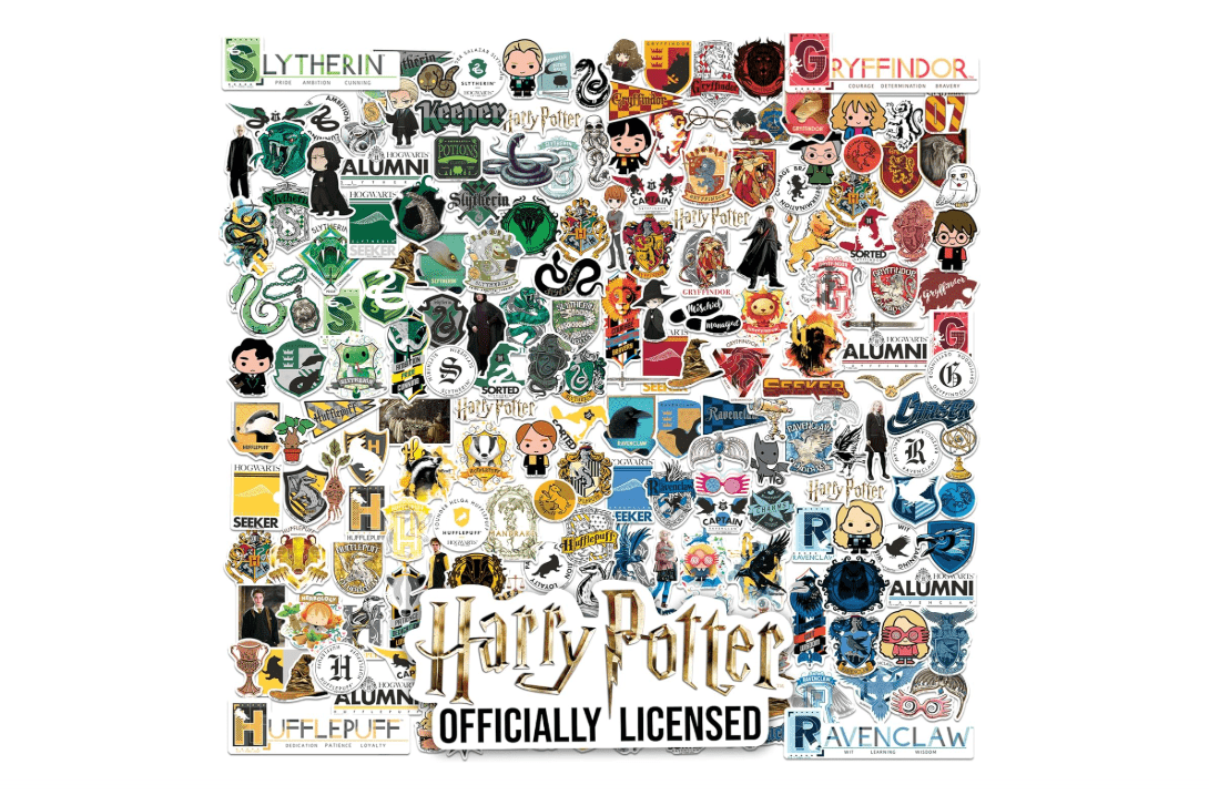 Harry Potter All Houses Theme Bundle 200ct Vinyl Decals – Gryffindor, Slytherin, Ravenclaw & Hufflepuff Designs for Laptop, Water Bottle, Scrapbooking,... 