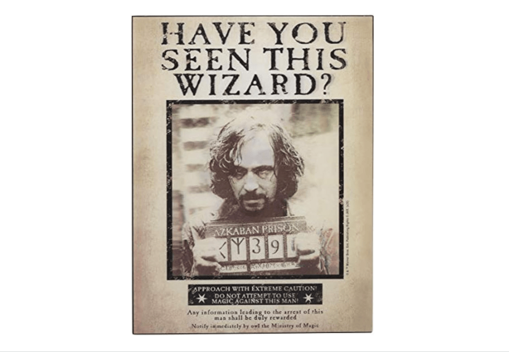 Open Road Brands Harry Potter Sirius Wanted 3D Wood Wall Decor - Vintage Harry Potter Wall Art - Have You Seen This Wizard? 