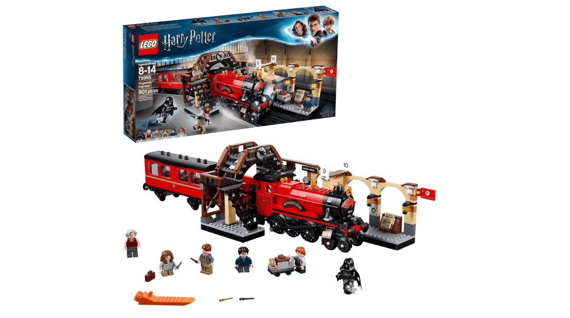 LEGO Harry Potter Hogwarts Express 75955 Toy Train Building Set includes Model Train and Harry Potter Minifigures Hermione Granger and Ron Weasley (801 Pieces) 