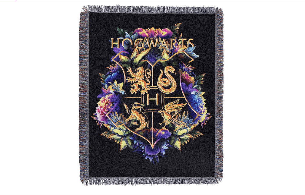 Northwest Harry Potter Woven Tapestry Throw Blanket, 48" x 60", School Foliage
