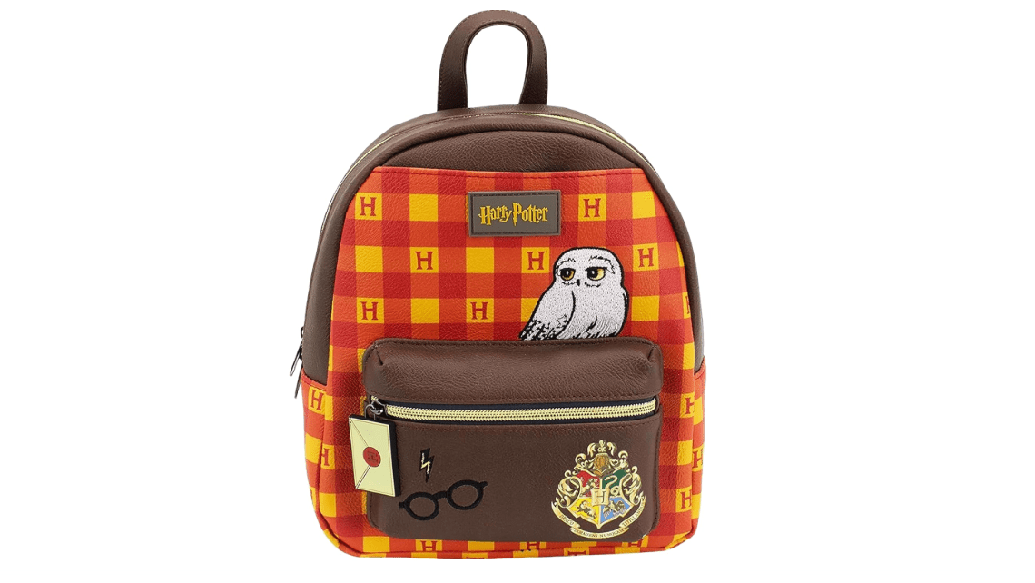 Harry Potter Mini Backpack, Plaid Small Travel Bag for Men and Women, Adjustable Shoulder Straps, Multi, 10.5 Inch
