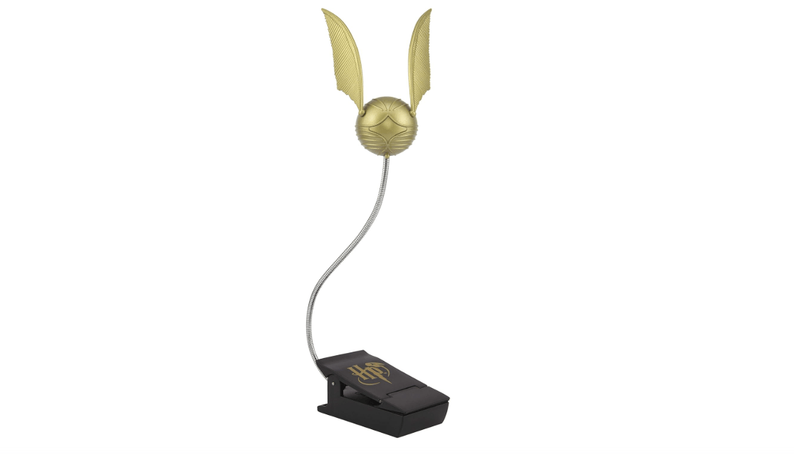 Paladone Golden Snitch Lumi Clip | Convenient Harry Potter Themed Reading Light | Dual Powered by Batteries or USB, Gold
