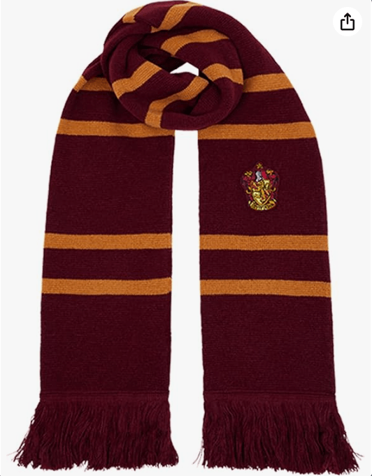 Harry Potter Knitted Crest Scarf - Embroidered House Badge - 66” x 7" - Soft Winter Knit Scarf - Wizarding World Accessory
