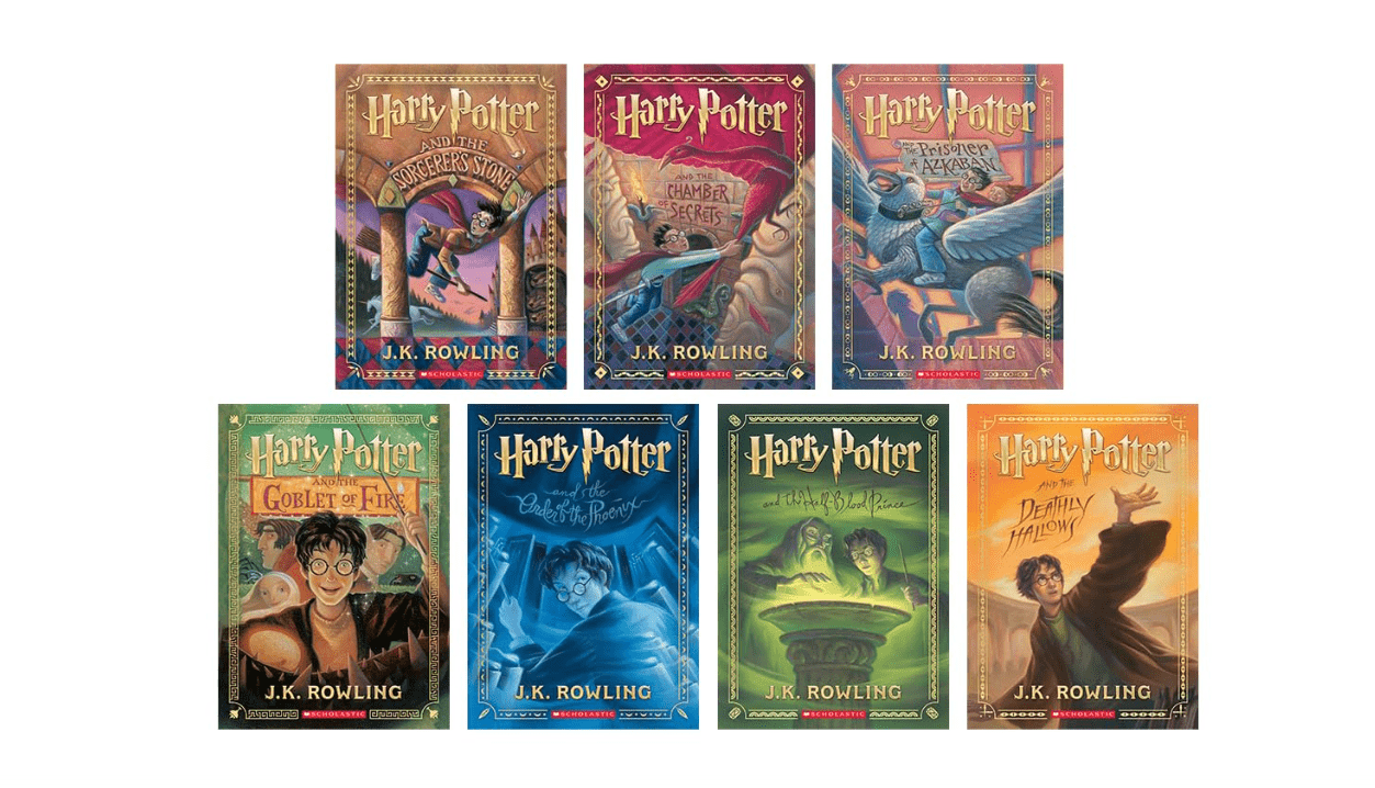 25 Year Anniversary Editon of Harry Potter Paperback Full Book Set Volumes 1-7 (Limited Edition, Original cover) 