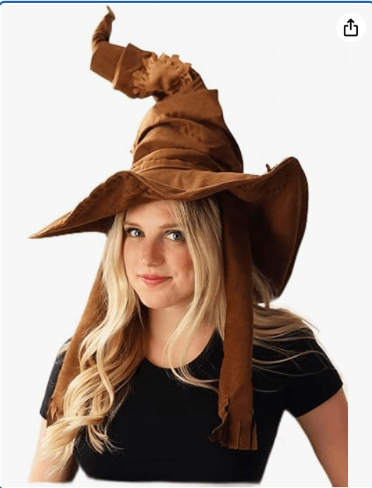 elope Harry Potter Sorting Hat Costume Accessory - Faux Suede, Adjustable, Wired Rim, Officially Licensed, Patches & Straps 