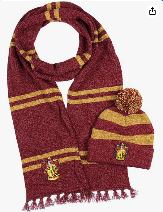 Harry Potter Hogwarts Houses Knit Scarf & Pom Beanie Set 