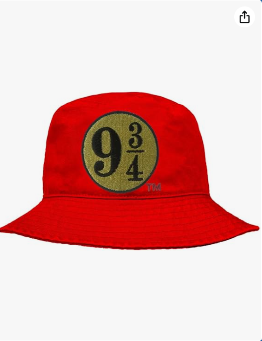 Popfunk Harry Potter 9 3/4 Logo Officially Licensed Bucket Hat Unisex for Men & Women, Red 