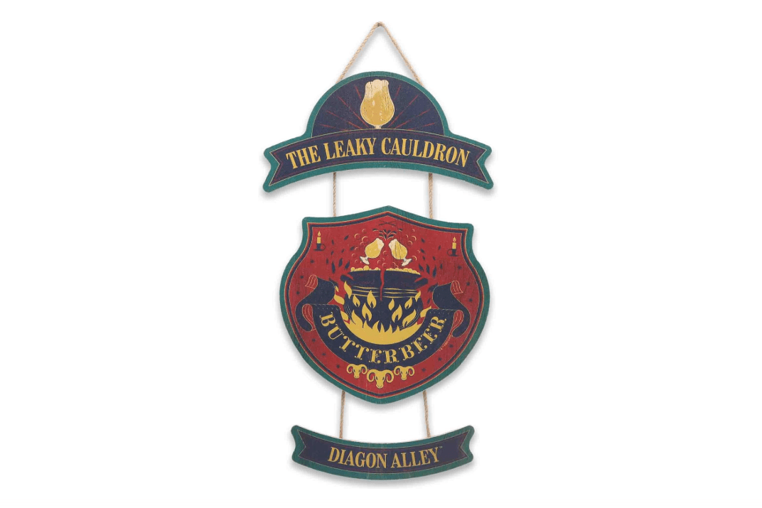 Harry Potter Leaky Cauldron Hanging Wood Wall Decor - Fun Leaky Cauldron Sign for Home