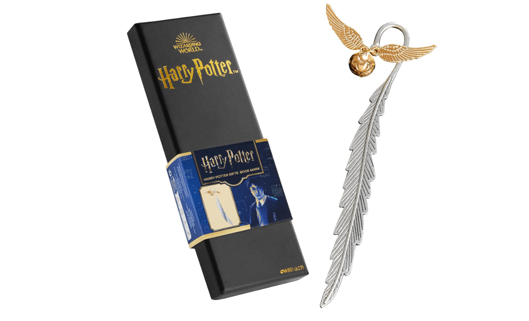 Harry Potter Metal Bookmark with Hanging Charm Golden Snitch Hogwarts Reading Gifts Book Lovers Gift Box (Golden Snitch)