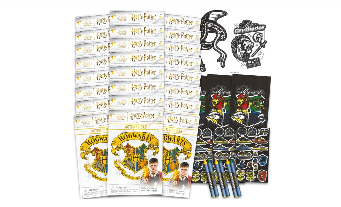 HARRY POTTER Hogwarts Birthday Party Favors Set - 24 PIECE Hogwarts House Play Packs | Mini Coloring Books, Stickers & More for Goodie Bags
