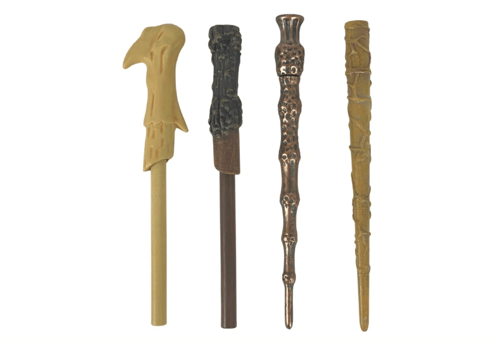 Harry Potter Wizarding World Wand Pens Set of 4 - Voldemort, Hermione, Dumbledore Wands