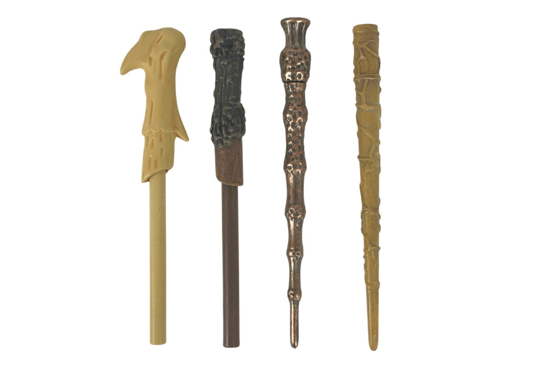 Harry Potter Wizarding World Wand Pens Set of 4 - Voldemort, Hermione, Dumbledore Wands