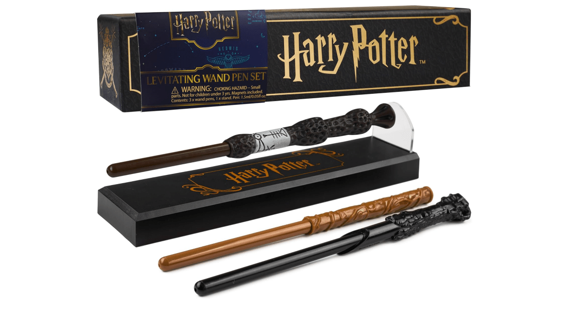 Harry Potter 3 Levitating Wand Pens Set with Magnetic Stand, Collectible Wands, Cool Desk Decor for Office School Uni, Gifts for Kids and Adults (Multi 3 Pcs)