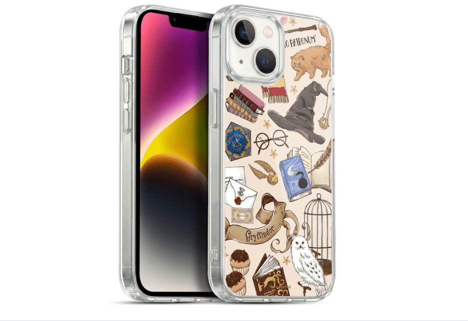 Head Case Designs Officially Licensed Harry Potter Hogwarts Pattern Deathly Hallows XXXVII Gel Case [Military Grade Protection] Compatible with Apple iPhone... 