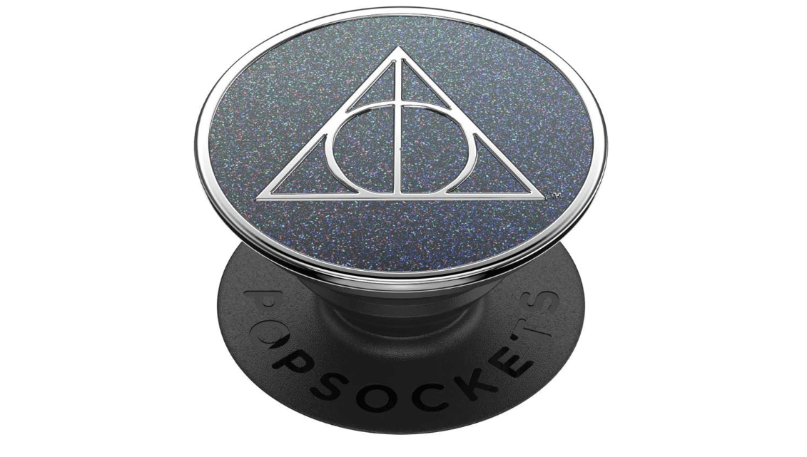 PopSockets Adhesive Phone Grip, Holder, Phone Stand, Harry Potter - Enamel Death Hallows Glitter