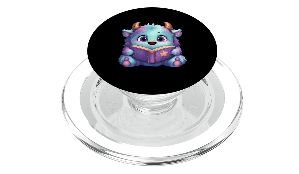 Monster Reading a Book PopSockets PopGrip for MagSafe