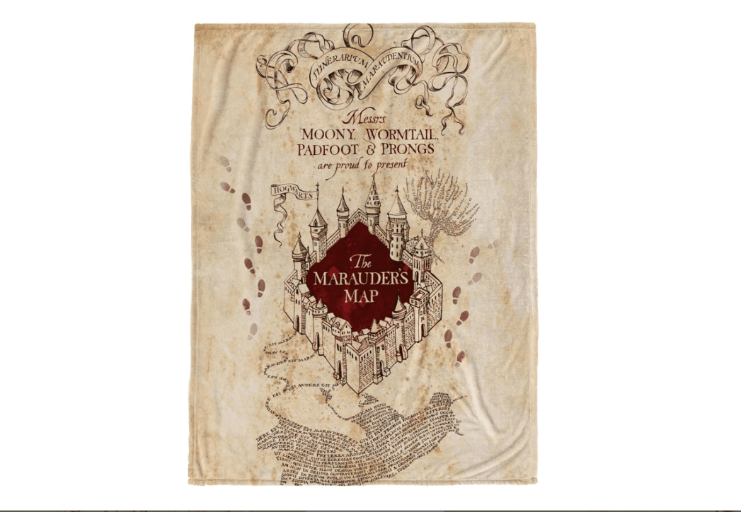 Jay Franco Harry Potter Marauders Map Throw Blanket 50 x 70 Inches, Super Soft Cozy Fleece, Fade Resistant, Hogwarts Map Design, Machine Washable (Official... 