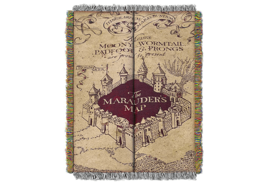 Northwest Harry Potter Woven Tapestry Throw Blanket, Designer Home Décor, Modern, Unique Gift, 48" x 60", Marauder's Map 