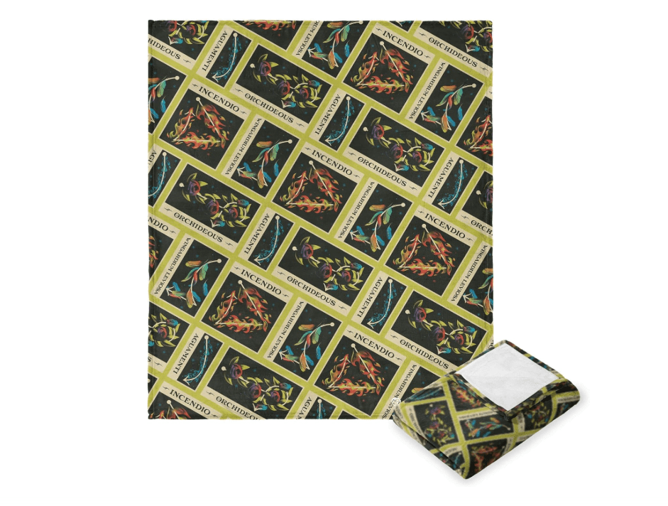 Northwest Warner Bros. Harry Potter Spell Pattern Silk Touch Throw Blanket, Cozy for All Seasons, Lightweight for Couch, Sofa, Boys Girls Bedding, 50x60 Inches 