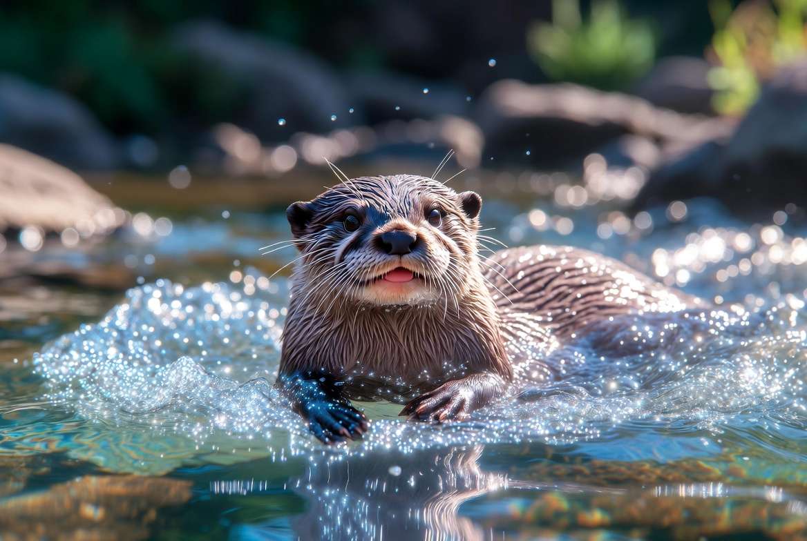 Playful river otter symbolizing intelligence and joy as Hermione Granger’s Patronus