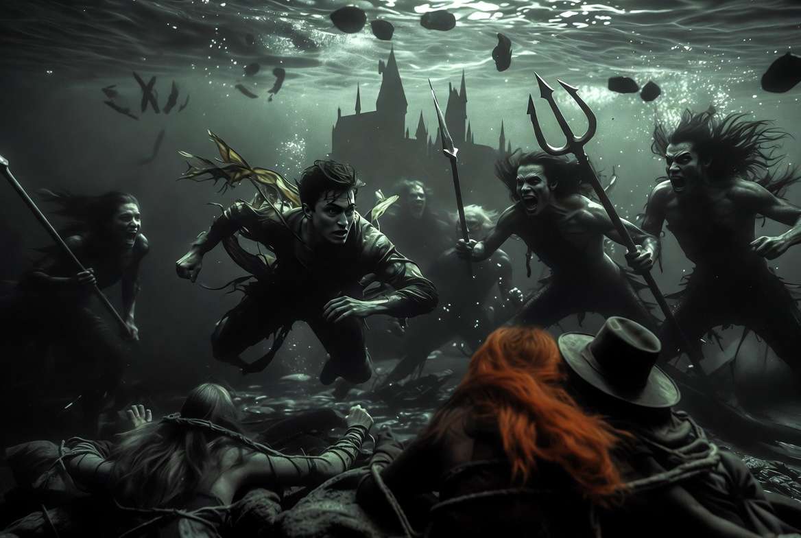 Harry Potter Triwizard Tournament second task with Merpeople in Black Lake