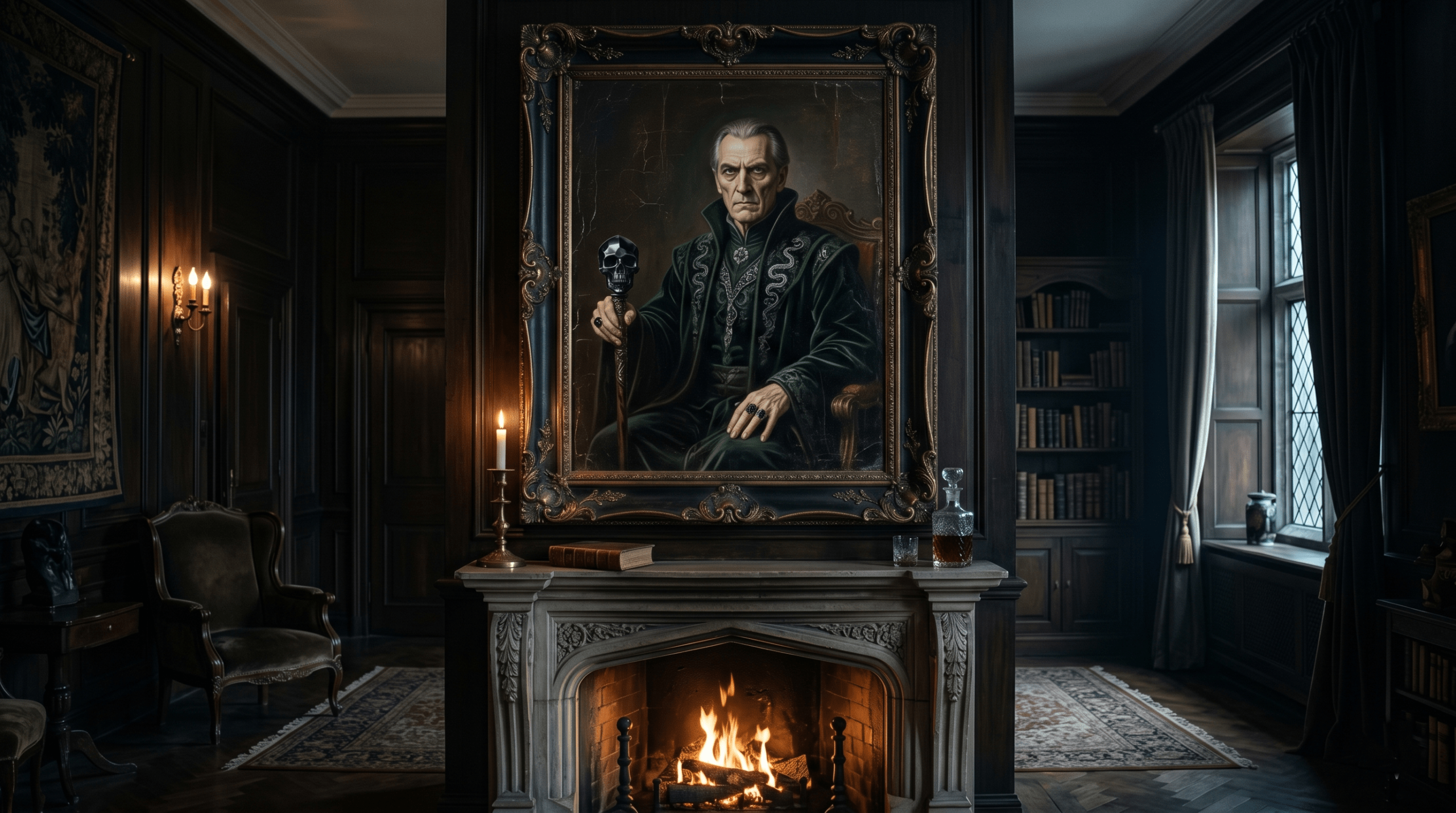 Arrogant pure-blood wizard depicted in a formal portrait, representing the ancient Avery family lineage.