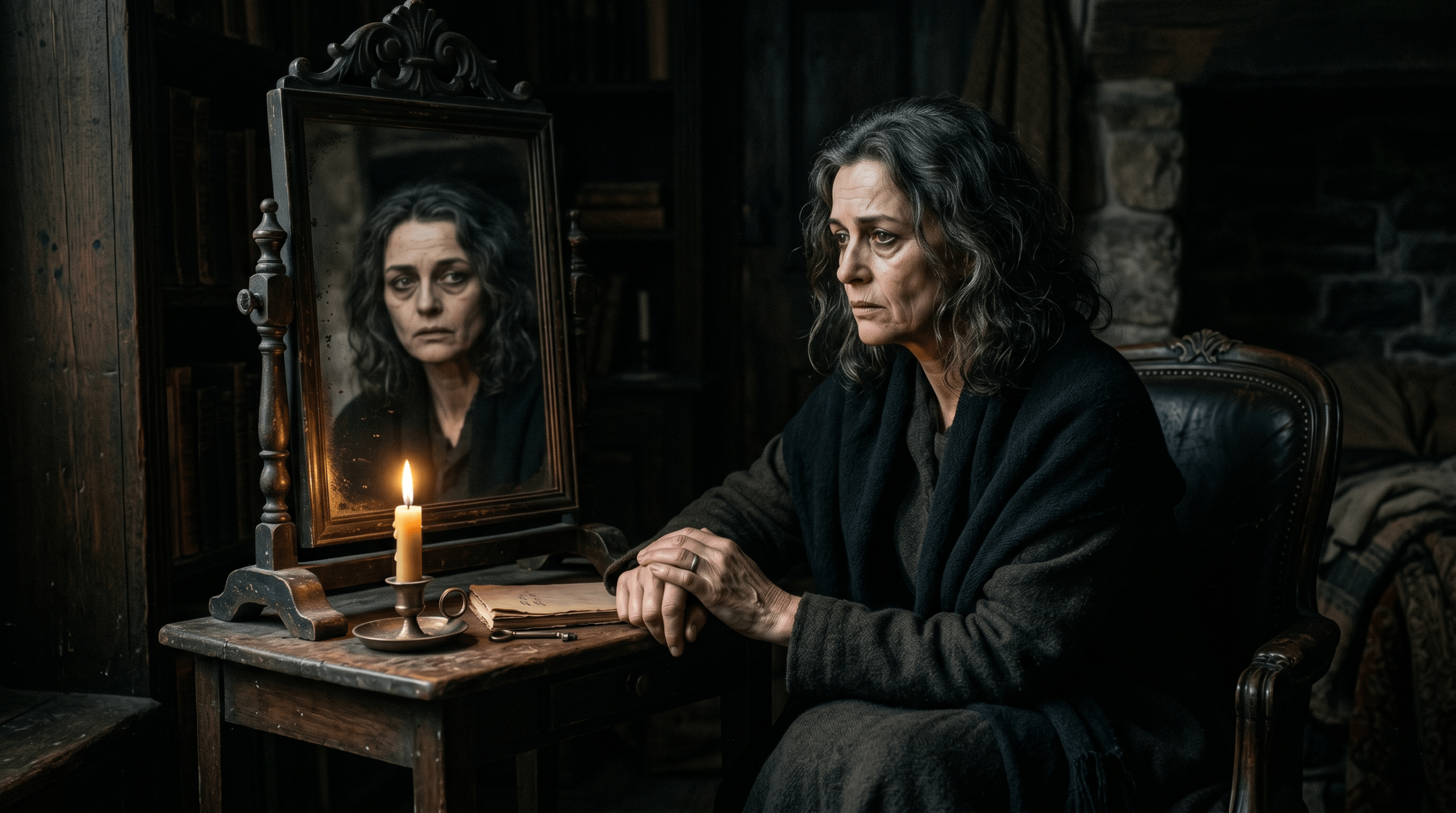 A portrait of Andromeda Tonks reflecting on her strong physical resemblance to her sister Bellatrix Lestrange.