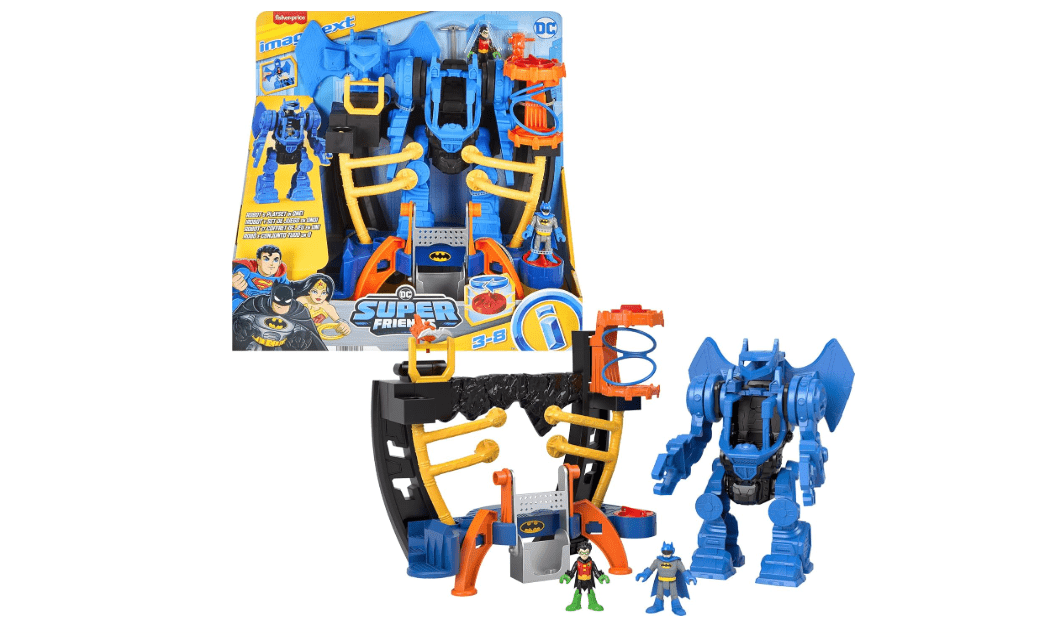 Fisher-Price Imaginext DC Super Friends Batman Toy, Robo Command Center Playset & Figures, Detachable 10-inch Robot for Kids Ages 3+ Years
