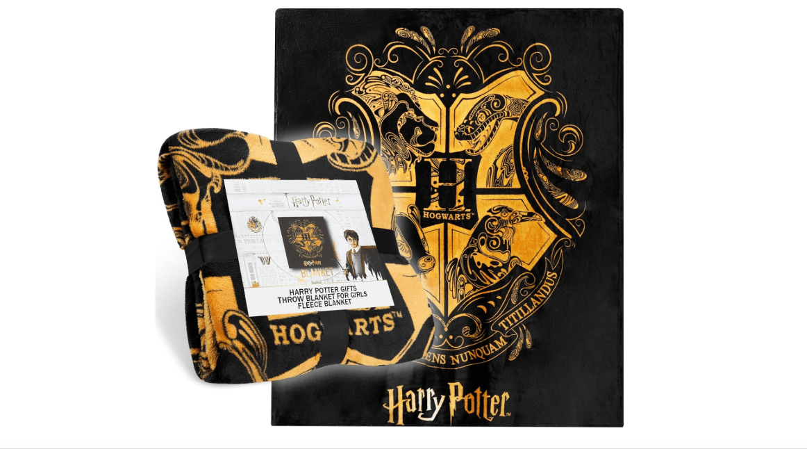 Harry Potter Fleece Throw Blanket Soft Cozy Bed Blanket Hogwarts Bedroom Decor Plush Comforter 59" x 51" for Bedroom Travel Gifts for Kids