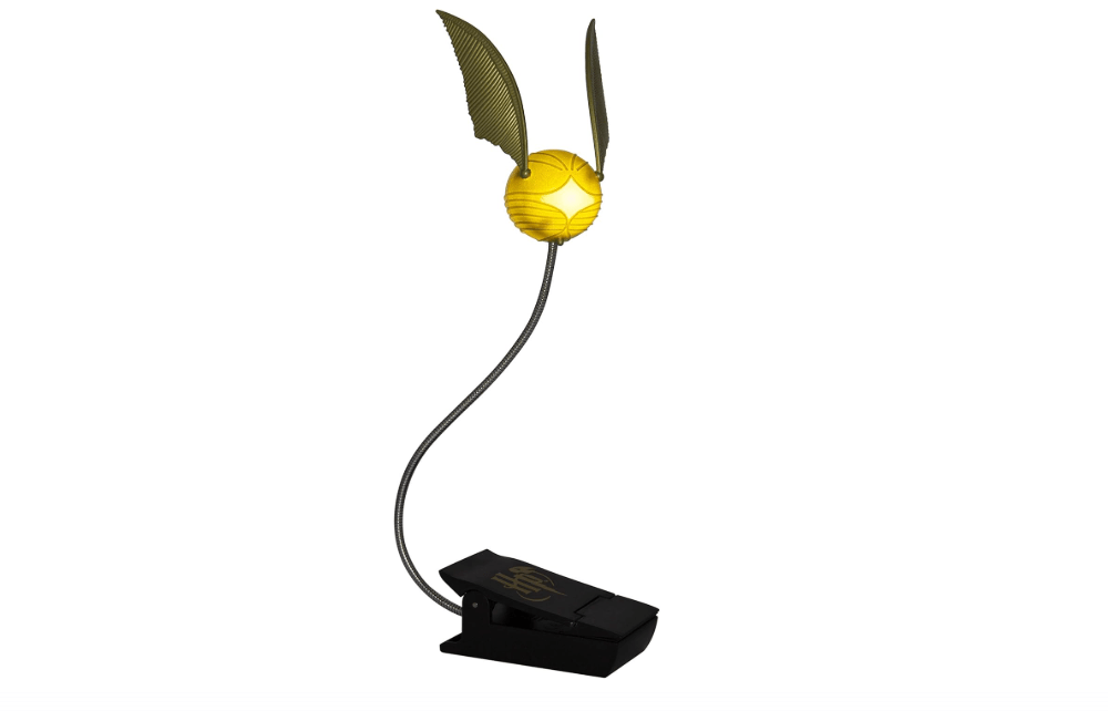 Paladone Golden Snitch Lumi Clip | Convenient Harry Potter Themed Reading Light | Dual Powered by Batteries or USB, Gold